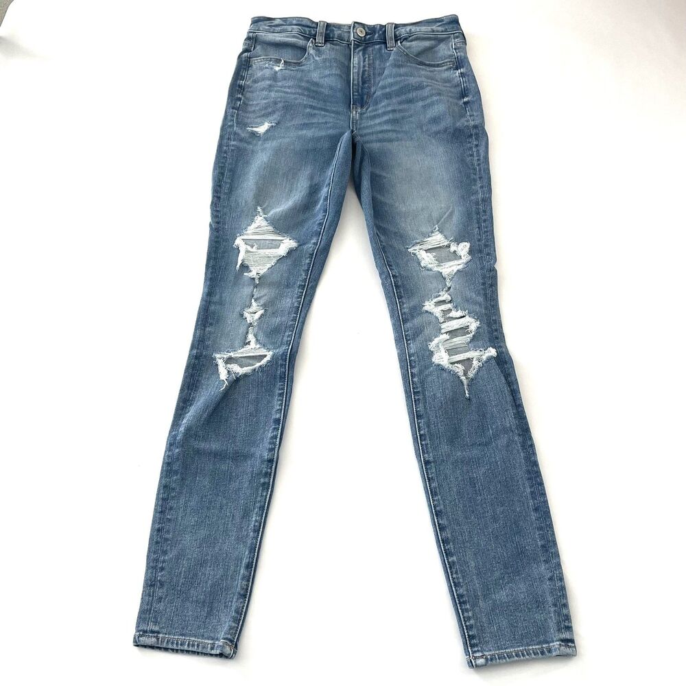 American Eagle Dream Jean Super Hi-Rise Jegging Distressed Blue Size 6-mpv